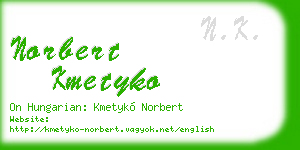 norbert kmetyko business card