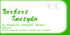 norbert kmetyko business card